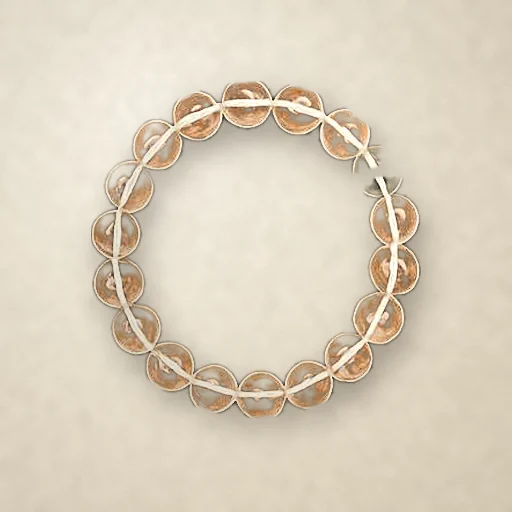 Clear Quartz beaded bracelet, photographed on warm paper